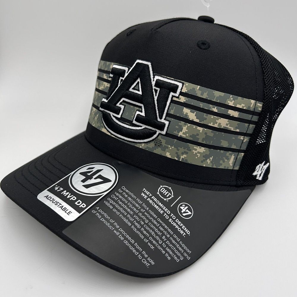 Auburn Tigers 47 Brand OHT Camo Black Trucker Hat NWT